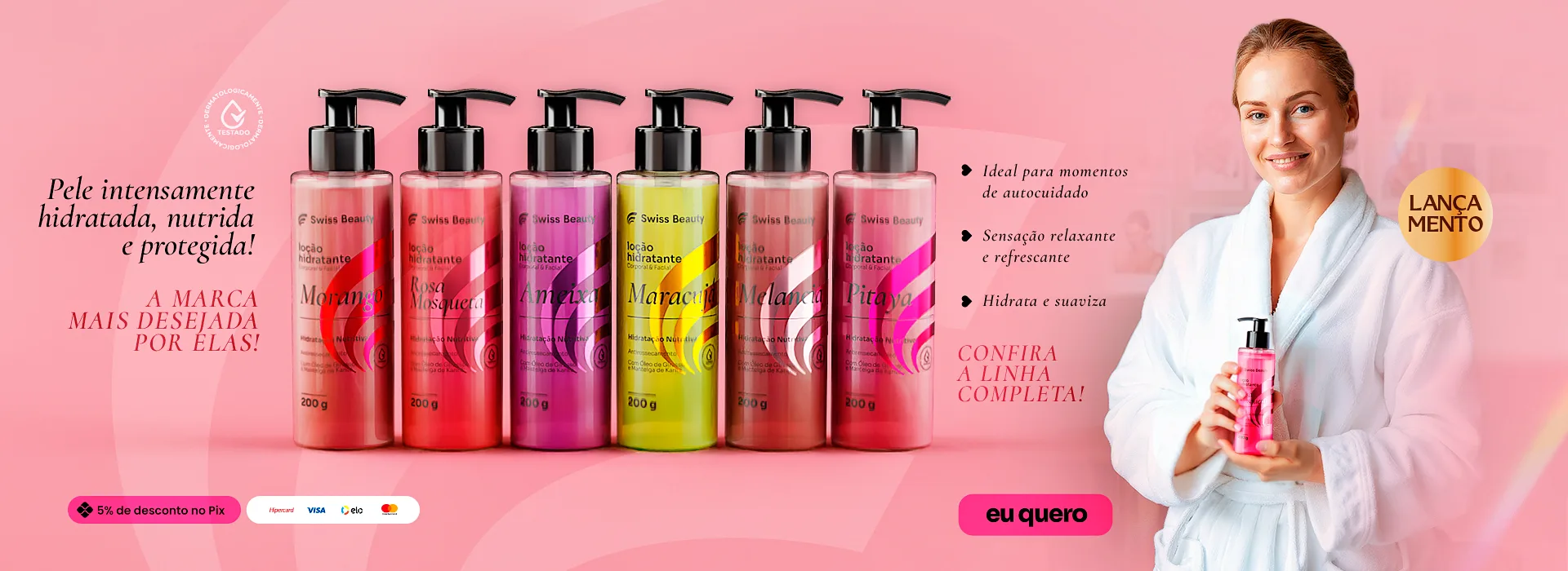 Hidratantes da coleção Swiss Beauty